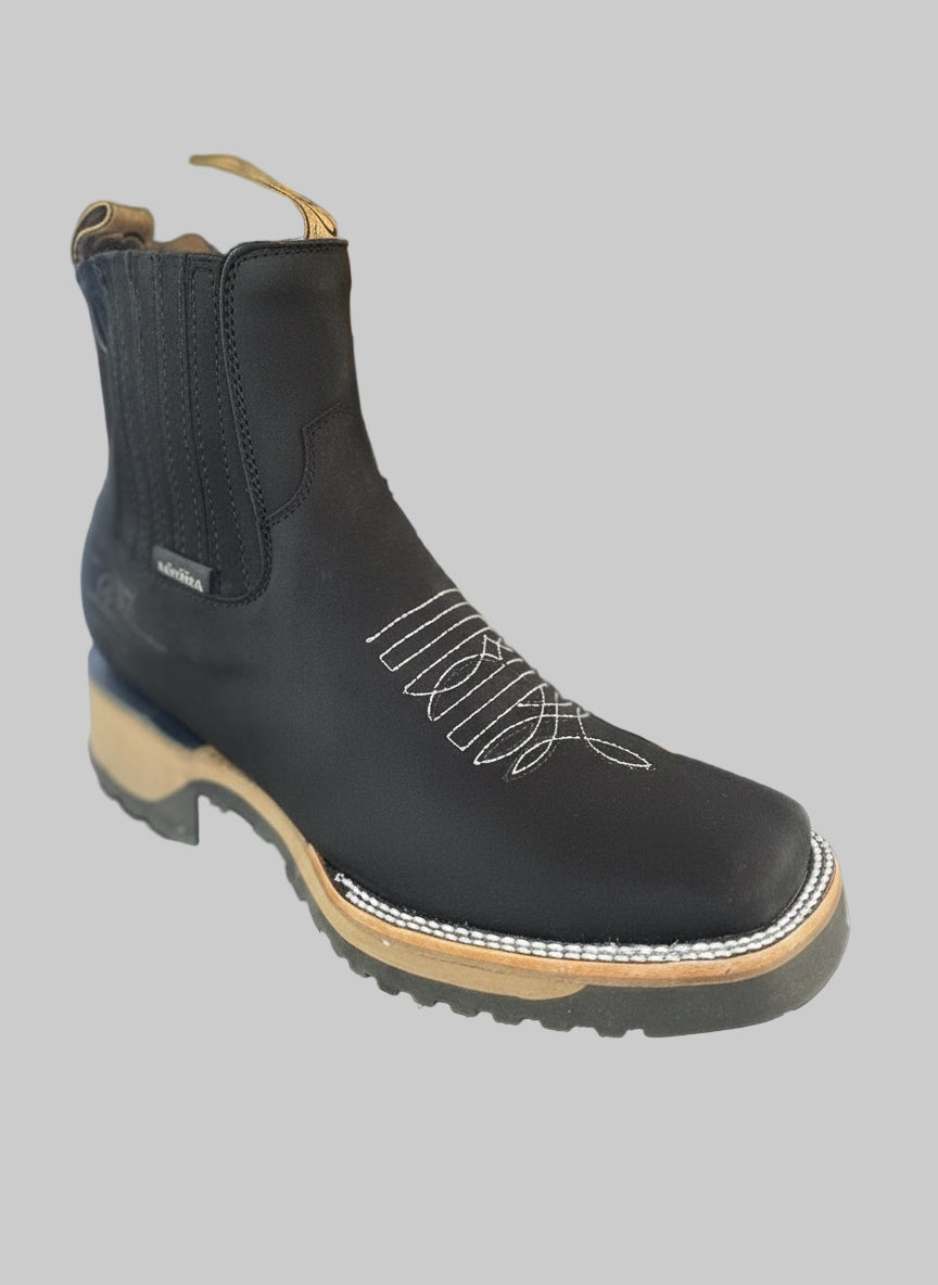 Nubuck Bordado Negro