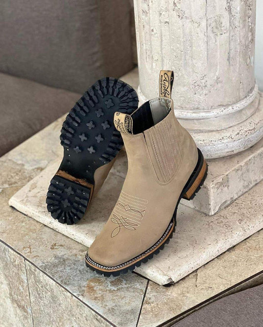 Nubuck Bordado Beige